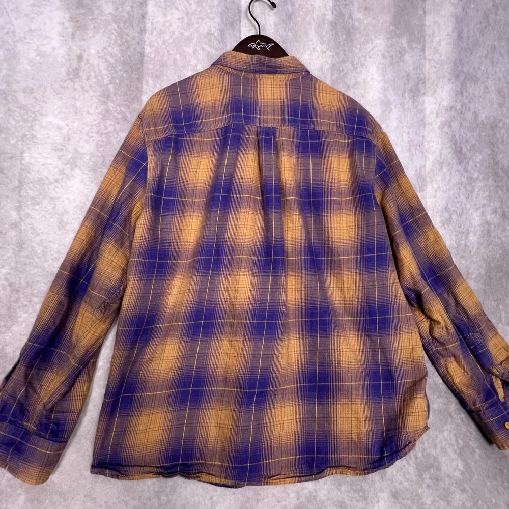 The‎ North Face Plaid Button Up Mens XL Purple Tan Excellent Long Sleeve Pockets